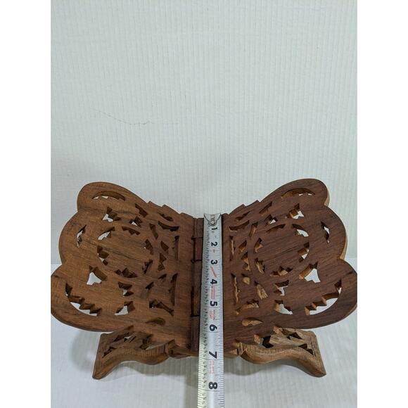Vintage Hand Carved‎ Foldable Wooden Book Holder/Stand - Picture 6 of 12